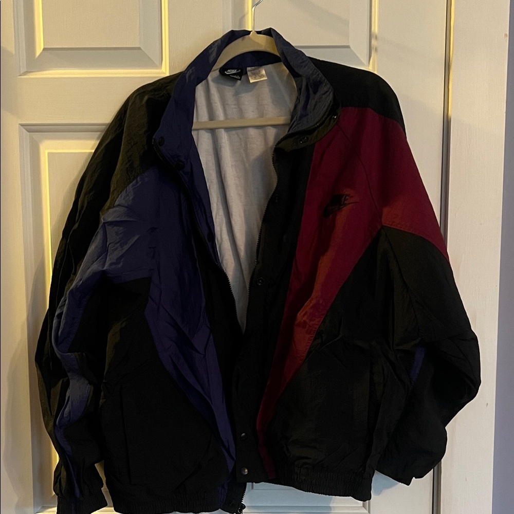 Nike Black and Burgundy Windbreaker